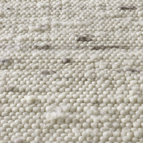 Wollteppich Natur | Reine Schur-Wolle Handweb Teppich im Skandinavischen Design | Hellgrau Meliert